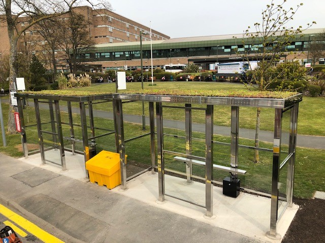 Green-tech supply materials for innovative living roof bus shelters