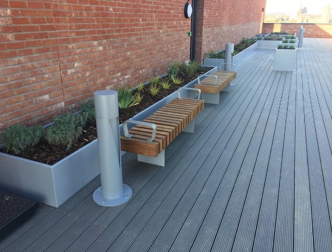 Green-tech supply substrate for roof terrace installed for Barratt London