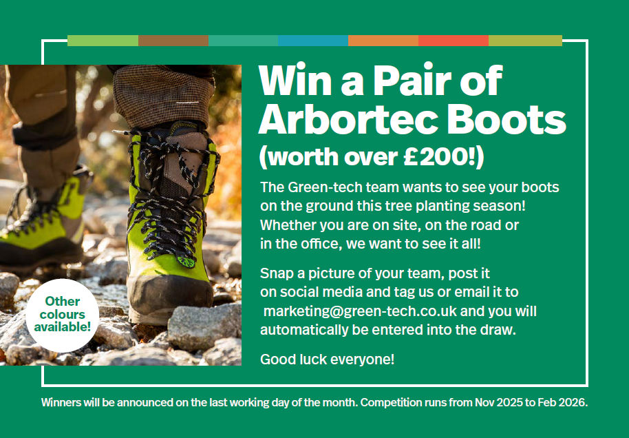 Green-tech Launches Arbortec Boots Competition to Celebrate Tree Planting Season